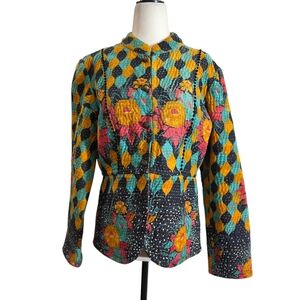 Kinche Richmal Crompton handmade  Quilted Jacket with Floral Design Rare